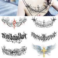 Words Temporary Tattoo for Adults Large Realistic Back Chest Tattoos Stickers Long-lasting Wings Words Fake Tattoos Makeup