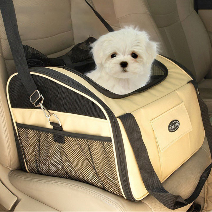 พร้อมส่ง-กระเป๋าหิ้วสุนัขในรถ-กระเป๋าที่นั่งสัตว์เลี้อง-กระเป๋าสุนัขแลเแมวในรถ-ตะกร้าใส่สัตว์-เบาสุนัขในรถ