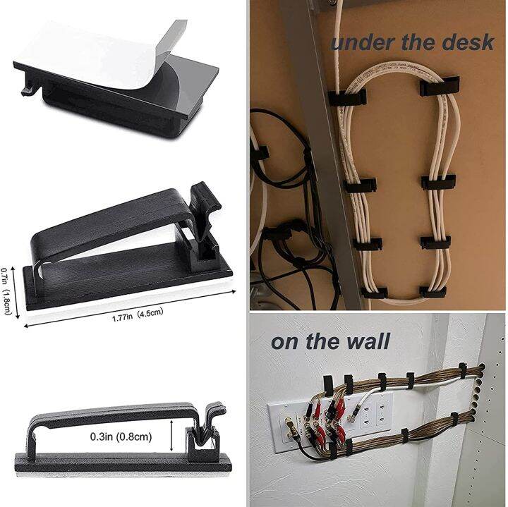 50Pcs Self Adhesive Cable Management Clips, Cable Organizers Wire Clips