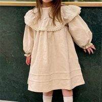 【Ladies shop】3001B Pre Sale 15วัน Girl2022New ForeignCollar Girl 39; SLoose Big SkirtDressDress