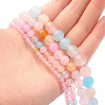 Pink Morgan Agates Stone Beads Natural Round Spacer Beads for Jewelry  Making DIY Charms Bracelet Necklace Accessories 4 6 8 10mm