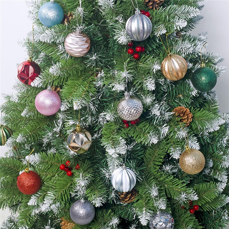 12Pcs Large Christmas Tree Decoration Balls Big Xmas Decal Balls Ornament 6-8CM 