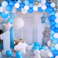 Hot First Birthday Boy Party ตกแต่ง Bunting Garland บอลลูน Baby Shower Boy Tableware ชุดเด็ก1st Birthday Party Supplies