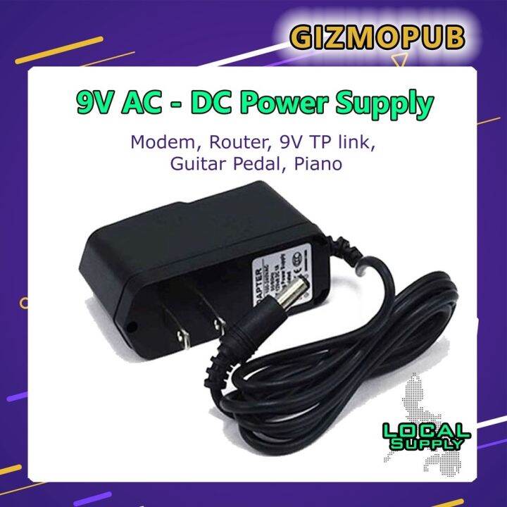 New Arrival ♞ 9V 1A AC/DC Adapter Pedal Center Negative Positive Supply ...