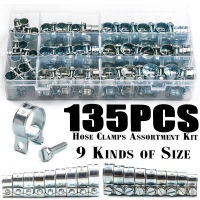 135/60Pcs Clamps ท่อ Double Ears Clamp 8-18mm Worm Drive การใช้น้ำท่อท่อ Clamps คลิปท่อการใช้ Clamps Assorted Kit-lihaichao