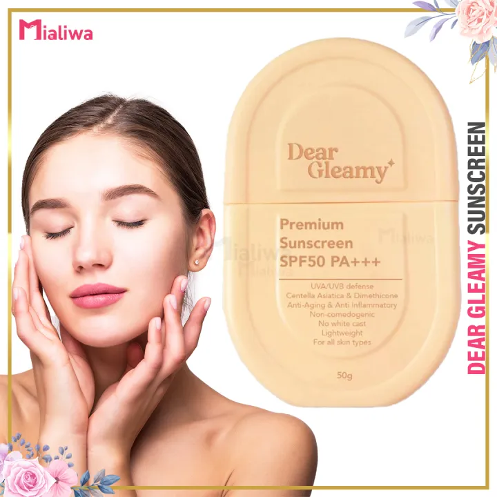 Dear Gleamy Premium Sunscreen Spf50 Sunblock Face Cream Pampaputi Whitening Moisturizing 7615