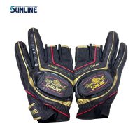 2023 New Sunline Fishing Gloves Men Leather Anti-Slip 3/5 Half-Finger Cut Wear-resistant