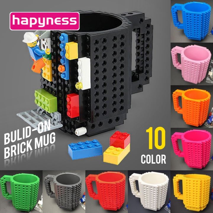 Creative DIY Build-on Brick Mug Lego Style Puzzle Mugs, Building