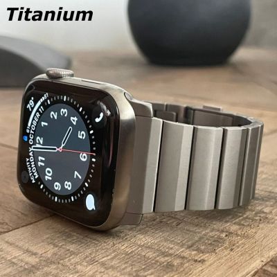 Luxury Titanium Band For Apple Watch Ultra 49mm 45 41 44 38 40 42MM Men Business Strap For iWatch Series 8 7 6 SE 5 4 3 Bracelet Straps