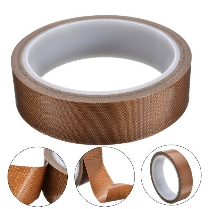 new-10m-brown-ptfe-tape-high-temperature-heat-resistant-adhesive-insulation-tape-low-friction-safe-tape-25mm-width-adhesives-tape