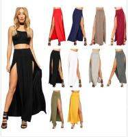 2022 New Arrival High Waisted Sexy Womens Double Slits Summer Solid Long Maxi Skirt Wholesale 51 Valentines Day Gifts