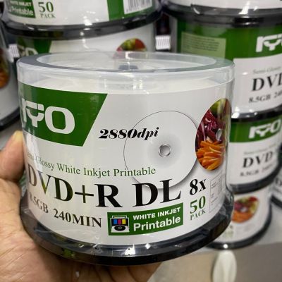 DVD+R DL 8.5GB RYO 8X WHITE Semi-Glossy Inkjet Printable (pack 50.)