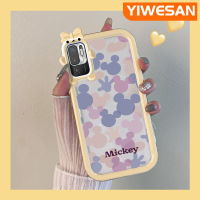 เคส Chenyyka สำหรับ Xiaomi POCO M3 Pro 4G POCO M3 Pro 5G Redmi Note 10 5G Note 10T 5G Note 11 SE 5G เคสลายการ์ตูนน่ารักสีม่วง-ชมพูมิคกี้เมาส์หลากสีเคสโทรศัพท์โปร่งใสขอบเคสกันกระแทกกันกระแทกเลนส์กล้องถ่ายรูป Little Monster