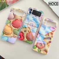 เคสป้องกันการกระแทกแบบฝาพับ3D เคสโทรศัพท์ดอกทิวลิปบลูเรย์สำหรับ Samsung Galaxy Z 4 3 Z Flip4 3 Z 3ฝาหลัง