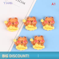 ?【Lowest price】TANG 5ชิ้น Kawaii โปร่งใสนอนหมีแบนหลังเรซิน cabochons ผมอุปกรณ์ DIY การ์ตูนหมีตกแต่งโทรศัพท์