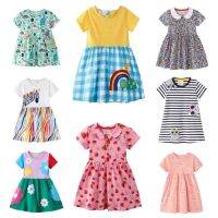 Ready Stock 1-8y Girls Dress Cotton Childrens Dress Girls New Slim Childrens round Neck Knitted Dress Pullover Childr-sg3h