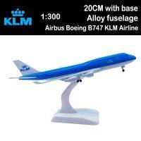 เครื่องบินโบอิ้งขนาด20ซม. B747 KLM,เครื่องบินอุปกรณ์ลงจอดอากาศยานของเล่นโมเดลอัลลอยของสะสมสำหรับเด็ก