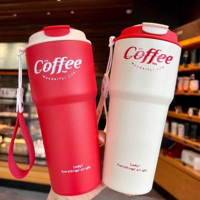620ml Car Mounted Coffee Cup Portable Direct Drinking Color Thermal Insulation High Cup Cup Cup Insulation Value Thermal Frosted T1Z4