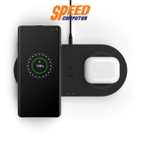 (ไวเรสชาร์จ) BELKIN BOOST CHARGE™ Dual Wireless Charging Pads 10W with QC3.0 USB Wall Charger and 4 Feet Micro-USB Cable - Black * 2 Flat Pin and CEW BY SPEEDCOM