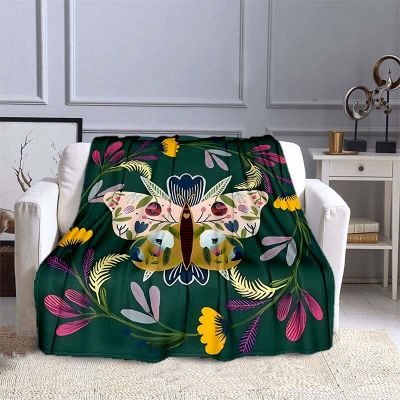 （in stock）Soft Dekorasi blanket Selimut Bulu sofa bed cover Travel bed cover Exquisite gift Bohemian butterfly print（Can send pictures for customization）