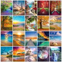 5D, DIY diamond painting, seaside scenery, diamond sticking cross stitch kit, lovers gift, size 30x40cm