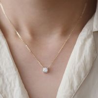 ▥✺✕ ldqnk2 VENTFILLE 925 Sterling French Pendant Clavicle Chain Necklace Luxury 14k Gold Jewelry