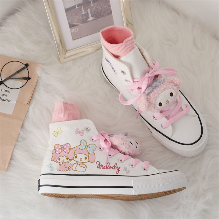 Kawaii Saniro My Melody Canvas Shoes Anime Cinnamoroll Stellalou ...