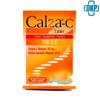 หมดอายุ 26/4/24 CalZa C Tablet แคลซ่า ซี แคลเซียม แอล- ทรีโอเนต 750 mg. + ซี ชนิดเม็ด 60 เม็ด [DKP]