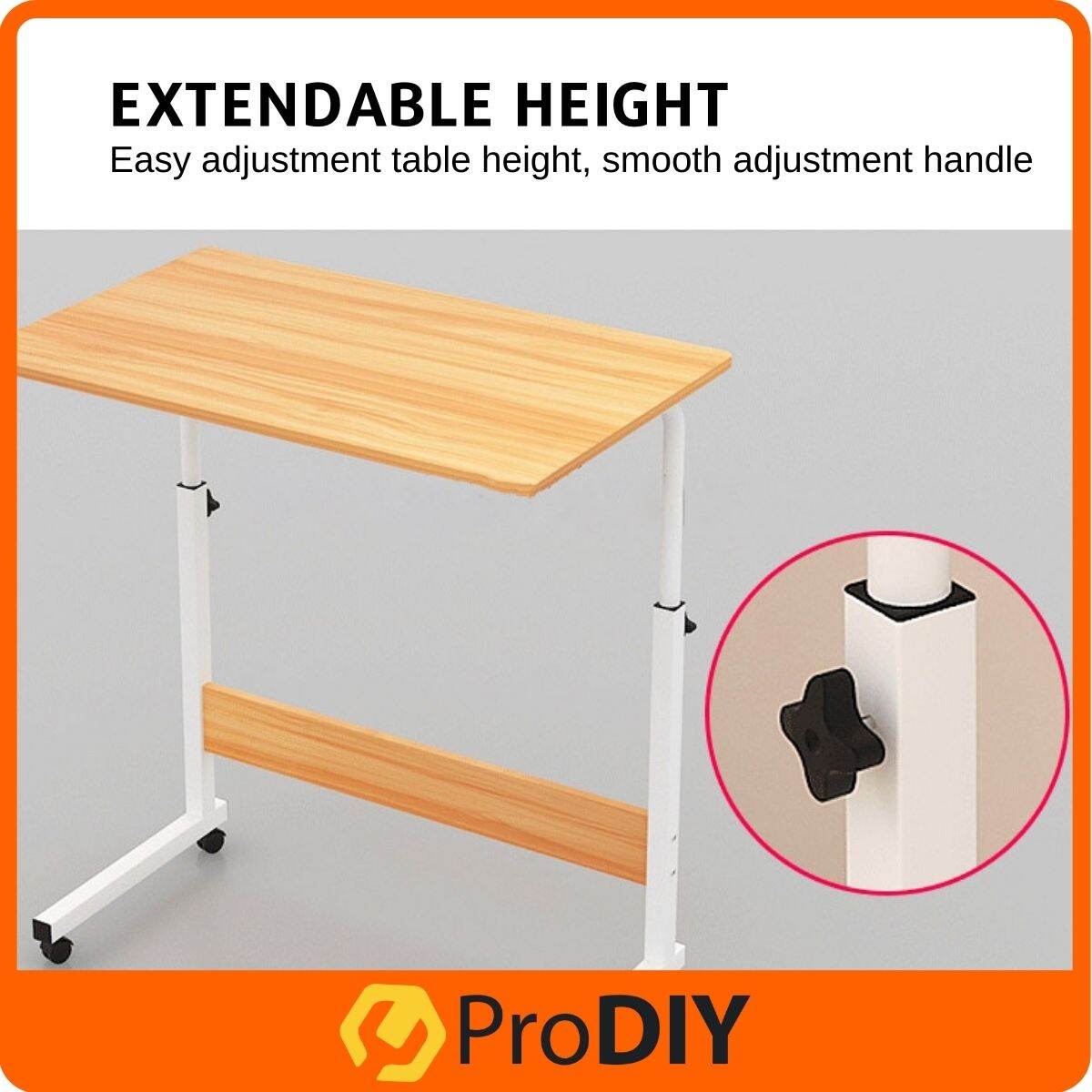 Multifunctional Portable Easy Lifting Laptop Table Computer Desk Height Adjustable with Wheels Meja Komputer 60X40cm
