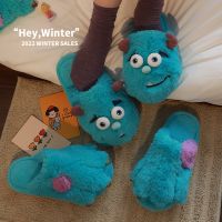 YvvCvv Monster Claw Fluffy Fur Slippers Women Warm Closed Cute Plush Memory Foam Slide Slippers Home 2022 Winter Indoor Shoes