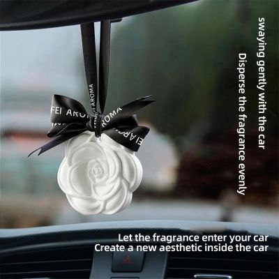 ยิปซั่มดอกไม้สีขาวรถแขวน Air Freshener น้ำหอมสำหรับรถยนต์ AROMA Fresh เครื่องฟอกอากาศตกแต่งภายในเครื่องประดับ-dliqnzmdjasfg