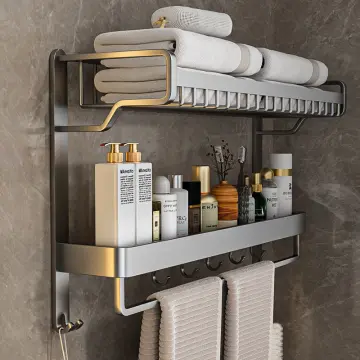 Bathroom Shelf Space Aluminum Towel Rack Toilet Bathroom Gargle