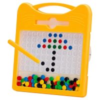 Magnetic Drawing Board Fun Magnetic Board Kids Magnetic Drawing Board with Colourful Beads and Drawing Stylus for Kids &amp; Toddlers 3-5 Years