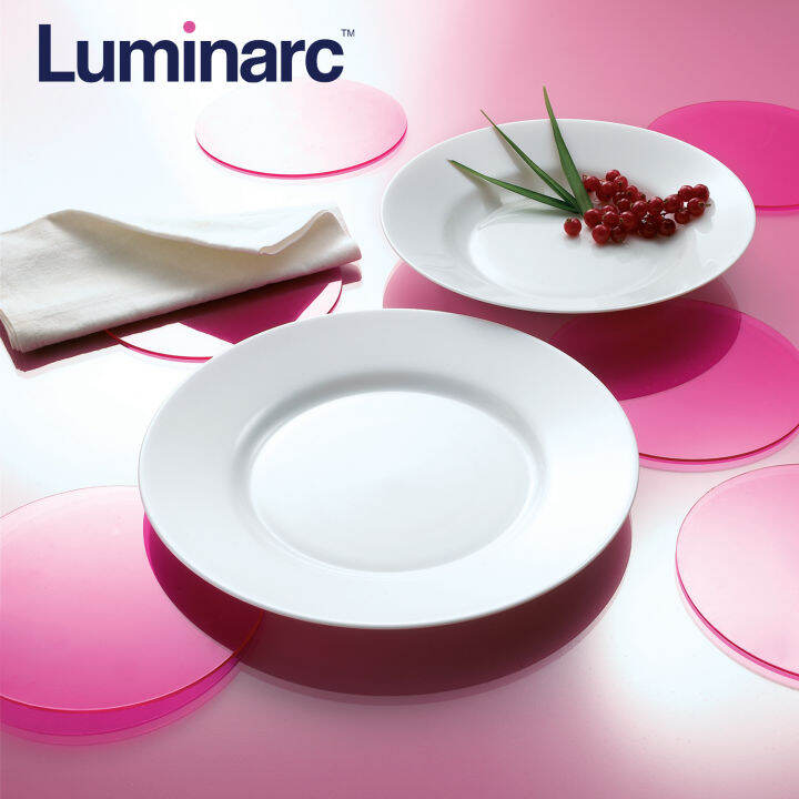 Luminarc Everyday 6pc 24cm 9.5" Opal Dinner Plate Set Microwave Safe