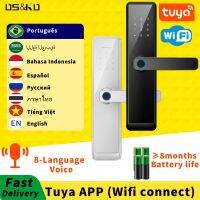 DIOSSO ล็อกประตูด้วยลายนิ้วมือ Wifi Bluetooth TUYA APP ล็อคอิเล็กทรอนิกส์ดิจิตอลสมาร์ทการ์ดล็อคโรงแรม