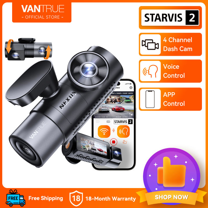 Vantrue E2 Dash Cam Front and Rear with Voice Control, 2.7K + 2.7K Dual  Dash Camera for Cars, WiFi, GPS, STARVIS Night Vision, Buffered Parking  Mode