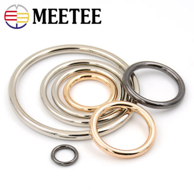5pcs Meetee 15-60mm O Rings Metal Circles for Shoes Hats Strap Ring Buckles DIY Clothes Luggage Bags Hardware Accessories H1-1