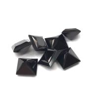 หินทรงเจ้าหญิงนิลดำโบราณ 7x7มม. 1 ชิ้น 7x7mm Antique Black Onyx Princess shape stone 1 piece