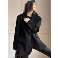 Black Woolen Suit Jacket For Women 2020 Autumn winter Vintage Casual Loose Heavy Wool Suits Blazer Outwear