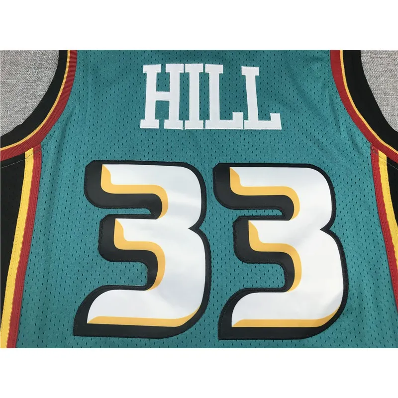 Detroit Pistons Hill 33 Basketball Jersey NBA Retro Commemorative