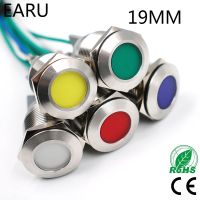 19mm LED Metal Stainless Steel Indicator Light Waterproof IP67 Signal Lamp 3V 6V 12V 24V 220V Red Yellow Blue White Green Pilot