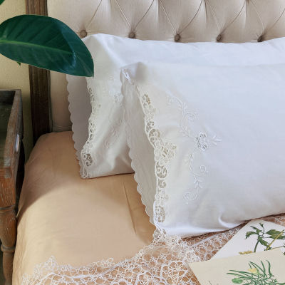 100 cotton pillowcase Embroidered design handmade pillow cover Vintage body pillow case home bedding pillows cover lace