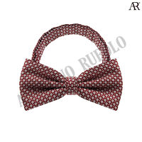 ANGELINO RUFOLO Bow Tie ผ้าไหมทออิตาลี่คุณภาพเยี่ยม โบว์หูกระต่ายผู้ชาย ดีไซน์ Dot Pattern สีเทา/สีแดงเข้ม/สีชมพู/สีน้ำเงิน