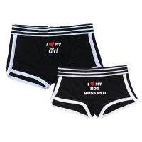 Sexy Couples Lovers Cotton Underwear I LOVE MY GIRL Men Boxer Shorts Homme Lingerie Womens Panties Cotton Underwears Boxers