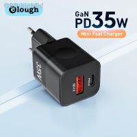 Hjghfhf เครื่องชาร์จ GaN 35W แบบ USB C QC3.0ประเภทการชาร์จ PD3.0สำหรับที่ชาร์จยูเอสบีipad iPhone 14 13อะแดปเตอร์ติดผนัง