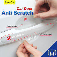 4ชิ้น/เซ็ต Honda Car Door Handle Protector ฝาครอบด้านในชาม Anti Scratch สติกเกอร์ Jazz City BRV CRV HRV Accord Civic