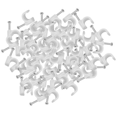 300 Pieces Of Cable Staples Clip Wall Wire Nail Fixture For Ethernet Cable Rg6 Rg59 Cat5 Cat6 Rj45 Tv Wire Cable 7Mm White
