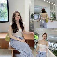 SLYQ TINY BLOOM TIE BACK COTTON LACE TOP เสื้อสายเดี่ยวผูกหลัง ผ้าคอตตอนลูกไม้