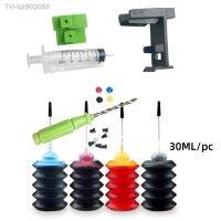 ▤ↂ✴ 30ML Ink Refill Cartridge Clip Rubber Pads Syringe Tool Kit Clamp for HP 46 64 67 305 123 122XL 305XL 67XL 301XL 62XL 303XL