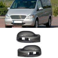 1 Pair Carbon Fiber Rear Mirror Cover Shell Cap for Mercedes-Benz Viano W639 2003 - 2010 A6398110461 A6398110561